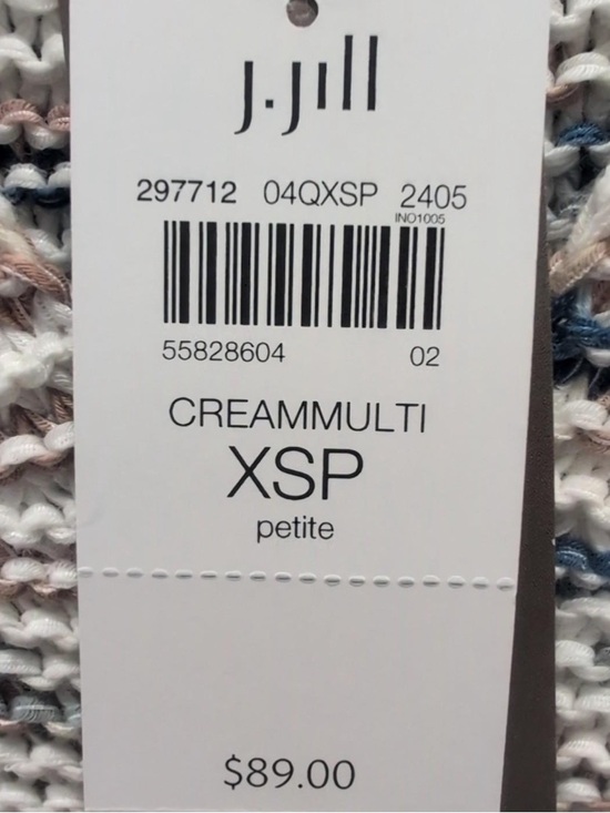 NWT J. Jill Cream and Blue Knit Sweater Vest.  SIZE XSP - Picture 2 of 4